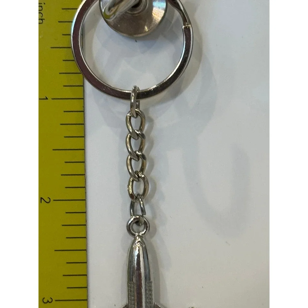 Vintage Silver Airplane Keychain Bottle Opener Aviation Pilot Travel Accessory